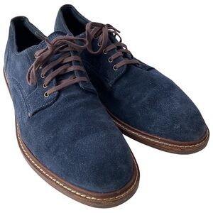 Cole Haan C25109 Grand.OS Derby Lace Up Blue Suede Plain Toe Shoes Mens 8M